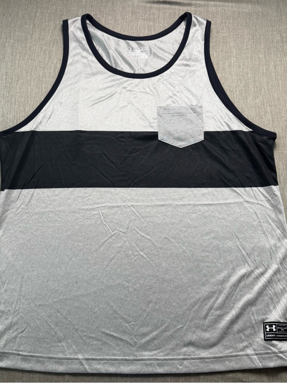 Under Armour Loose Tank Top Heat Gear Color Block Men’s Size Xl Black/Gray